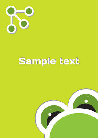 The big funny frog on the green template backgroundのイラスト素材