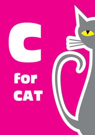 C for the Cat, an animal alphabet for the kidsのイラスト素材