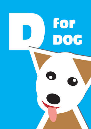 D for the Dog, an animal alphabet for the childrenのイラスト素材