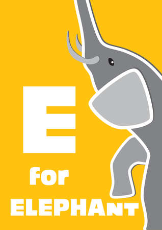 E for the Elephant, an animal alphabet for the childrenのイラスト素材