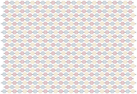 Pattern with pentagons in red, gray and gold colorのイラスト素材