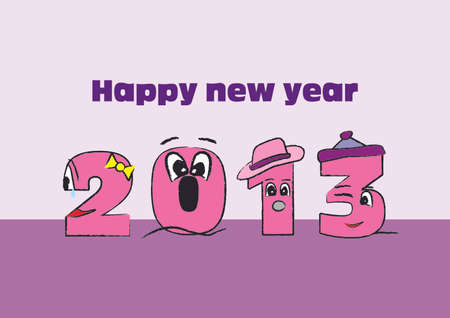 Happy new year 2013 sign in pinkのイラスト素材