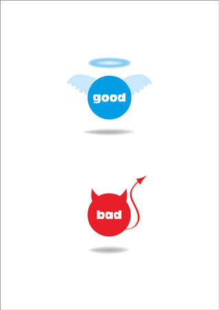 angel and devil symbol; good and badのイラスト素材