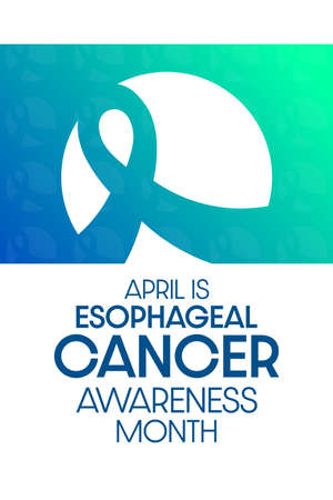 April is Esophageal Cancer Awareness Month. Vector illustration. Holiday poster.のイラスト素材