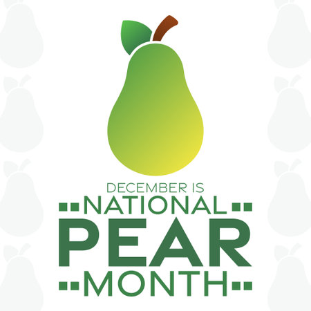 December is National Pear Month Vector illustration. Holiday poster.のイラスト素材