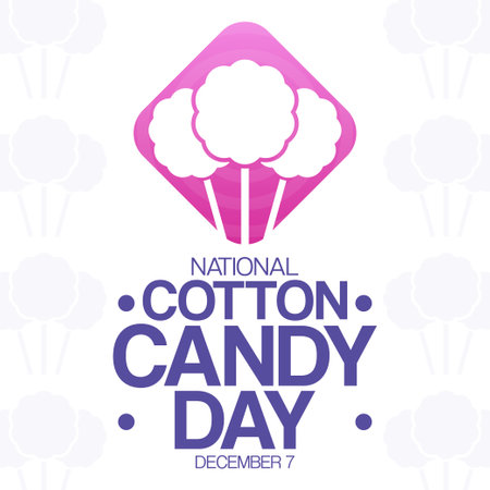 National Cotton Candy Day, December 7. Vector illustration. Holiday poster.のイラスト素材