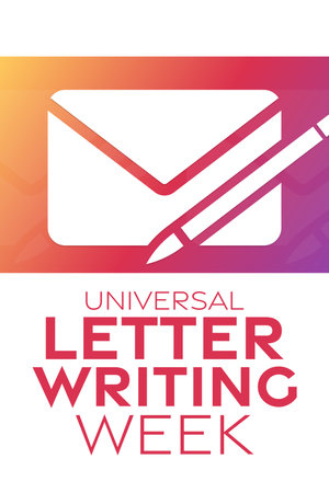 Universal Letter Writing Week. Vector illustration. Holiday poster.のイラスト素材