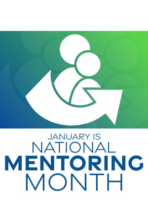 January is National Mentoring Month. Vector illustration. Holiday poster.のイラスト素材