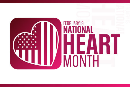 February is National Heart Month. Vector illustration. Holiday poster.のイラスト素材