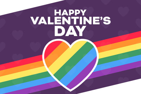 Happy Valentines Day. February 14. Vector illustration. Holiday poster.のイラスト素材