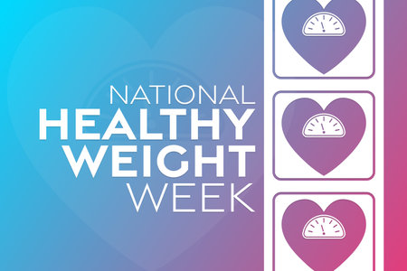 National Healthy Weight Week. Vector illustration. Holiday poster.のイラスト素材