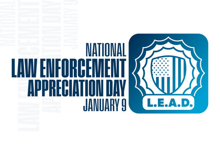 National Law Enforcement Appreciation Day. January 9. Vector illustration. Holiday poster.のイラスト素材