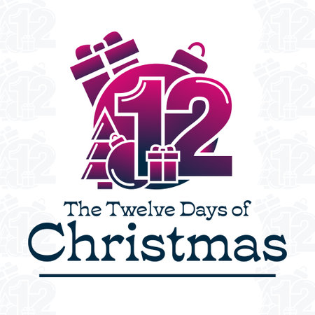 The Twelve Days of Christmas. Vector illustration. Holiday poster.のイラスト素材