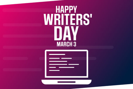 Happy Writers Day. March 3. Vector illustration. Holiday poster.のイラスト素材