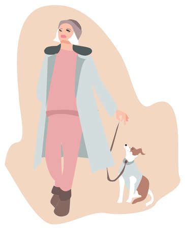 vector illustration of a lady in red. fashion illustration. isolated on a white backgroundのイラスト素材