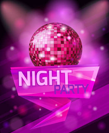 Realistic bright background, beautiful design poster template for night party, celebration. The concept of stylish web design, 3D illustration.のイラスト素材