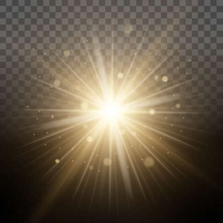 Bright glow light magical lighting, background transparent lens effect. Easy to change the background. Vector illustration.のイラスト素材