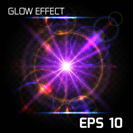 Luxury background with bright pink texture units, a beautiful iridescent in the light of the glowing particles of the explosion effect on a dark transparent backgroundのイラスト素材