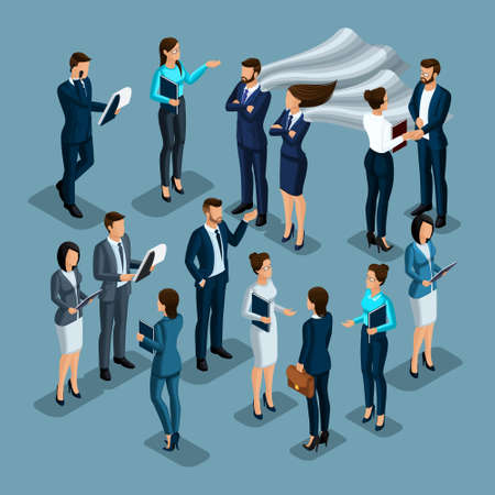 Isometrics set of characters, coaches, teachers, coaches, businessmen, lawyers, recruits.の写真素材