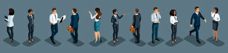 Isometry is a set of businessmen and business people of different races and nationalities. Development of international business, conferences, meetings.のイラスト素材