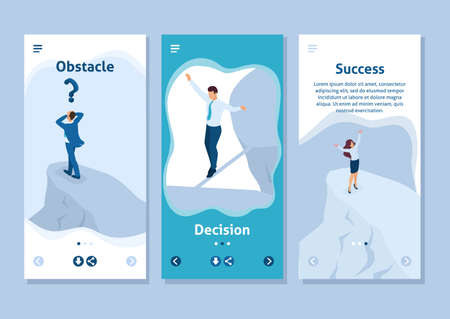 Isometric Template app Business concept, participate in Business competitions, smartphone apps.