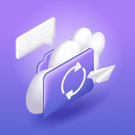Trending 3D Isometric, cartoon illustration. Cloud storage icon, data exchange and storage. Vector icons for websiteのイラスト素材