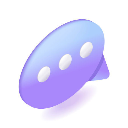 3D Isometric. Cartoon icons, Violet blue Speech Bubble for text. Notification concept. Chat message. Notification concept. Vector illustrationのイラスト素材