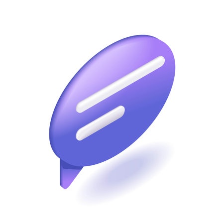 3D Isometric. Cartoon icons, Purple Speech Bubble for text. Notification concept. Chat message. Notification concept. Vector illustrationのイラスト素材
