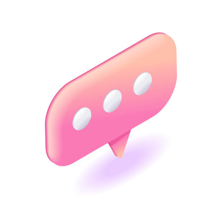 3D Isometric. Cartoon icons Speech bubble for text. Notification concept. Chat message. Vector illustrationのイラスト素材