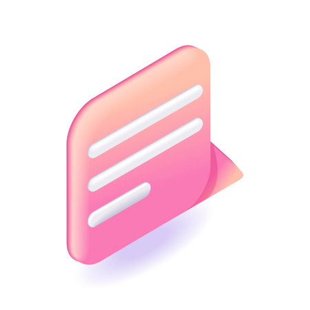 Trending 3D Isometric. Vector icons Speech bubble for text. Notification concept. Chat message, social media chatting. Cartoon illustrationのイラスト素材