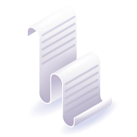 Isometric 3D icon receipt for payment. Utility bill, electricity bill. Cartoon minimal style. Vector for websiteのイラスト素材