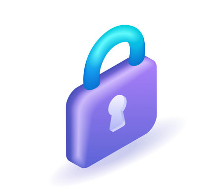 3D Isometric illustration, Cartoon. Padlock, lock. Security, safety, encryption, protection, privacy concept. Vector icons for websiteのイラスト素材