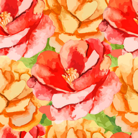 Exotic plants. Watercolor.のイラスト素材