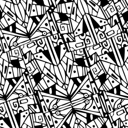 Black and White Geometric Seamless Patterns. Modern Background.のイラスト素材