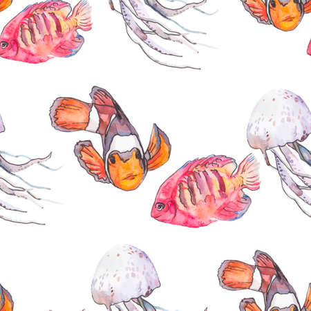 Fashionable and quality pattern. Watercolor handmade painting.のイラスト素材