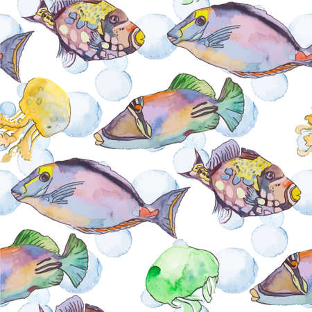 Fashionable and quality pattern. Watercolor handmade painting.