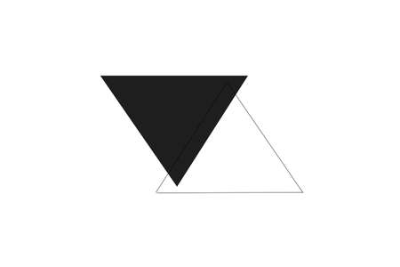Black and white geometric shapes isolated on a black and white background. triangles and circles