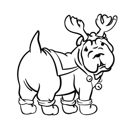 Christmas dog. Vector illustration.のイラスト素材