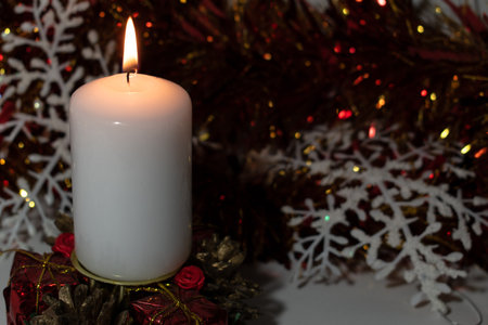 christmas candle backgroundの写真素材