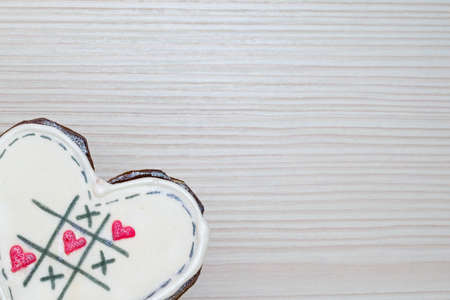 Gingerbread on a light background located on the left. Close-up.