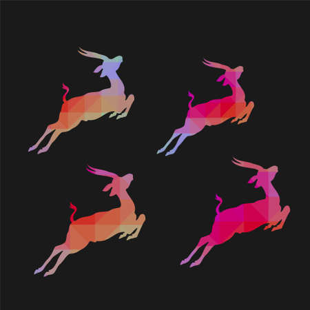 Antelope polygon silhouetteのイラスト素材