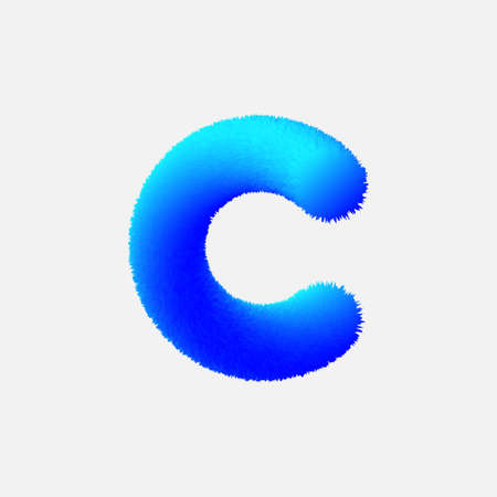Plush C letterのイラスト素材
