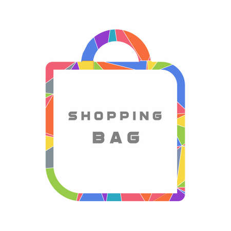 Colorful polygonal shopping bagのイラスト素材
