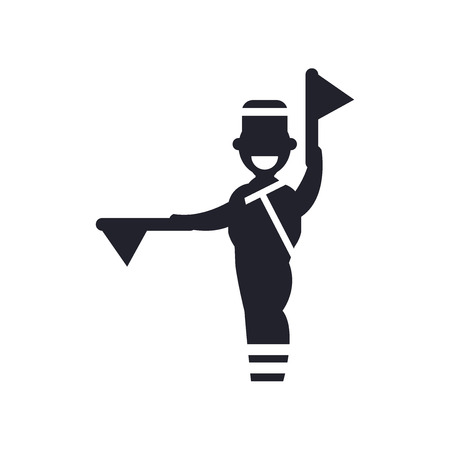 Flag semaphore language icon vector isolated on white background for your web and mobile app design, Flag semaphore language logo conceptのイラスト素材
