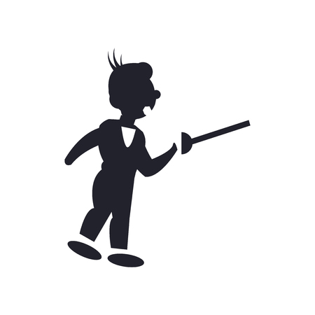 Oriental man with a sword icon vector isolated on white background for your web and mobile app design, Oriental man with a sword logo conceptのイラスト素材