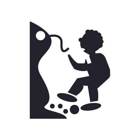 Man Falling Off a Precipice icon vector isolated on white background for your web and mobile app design, Man Falling Off a Precipice logo conceptのイラスト素材