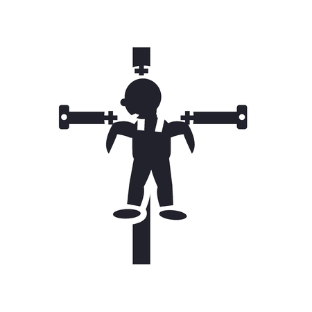 Crucified Pose icon vector isolated on white background for your web and mobile app design, Crucified Pose logo conceptのイラスト素材