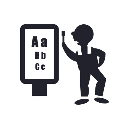 Ophthalmologist examination icon vector isolated on white background for your web and mobile app design, Ophthalmologist examination logo conceptのイラスト素材