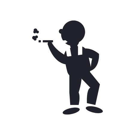 Smoking man icon vector isolated on white background for your web and mobile app design, Smoking man logo conceptのイラスト素材