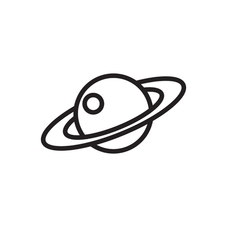 Saturn icon vector isolated on white background, Saturn transparent signのイラスト素材